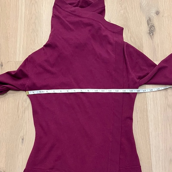 Theory Maritza B New Steady Drape Front Wool Cardigan Sweater Berry Small - Picture 11 of 16